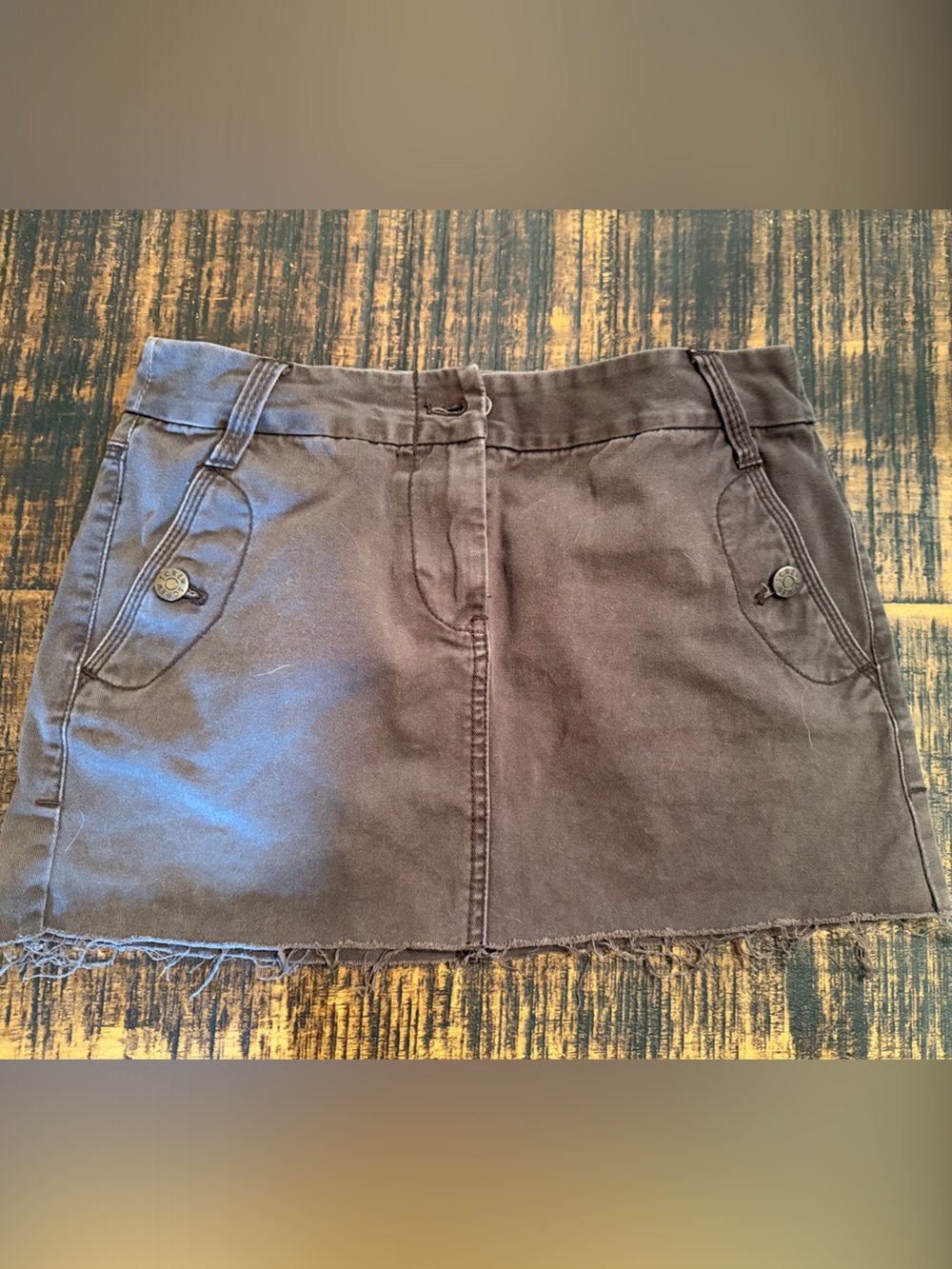 J. Crew Brown Mini Skirt with Buttoned Pockets